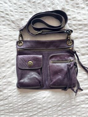 Roots Leather Crossbody Bag - Villager Tribe Purse Purple